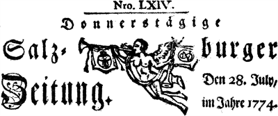 Logo der Salzburger Landeszeitung anno 1774