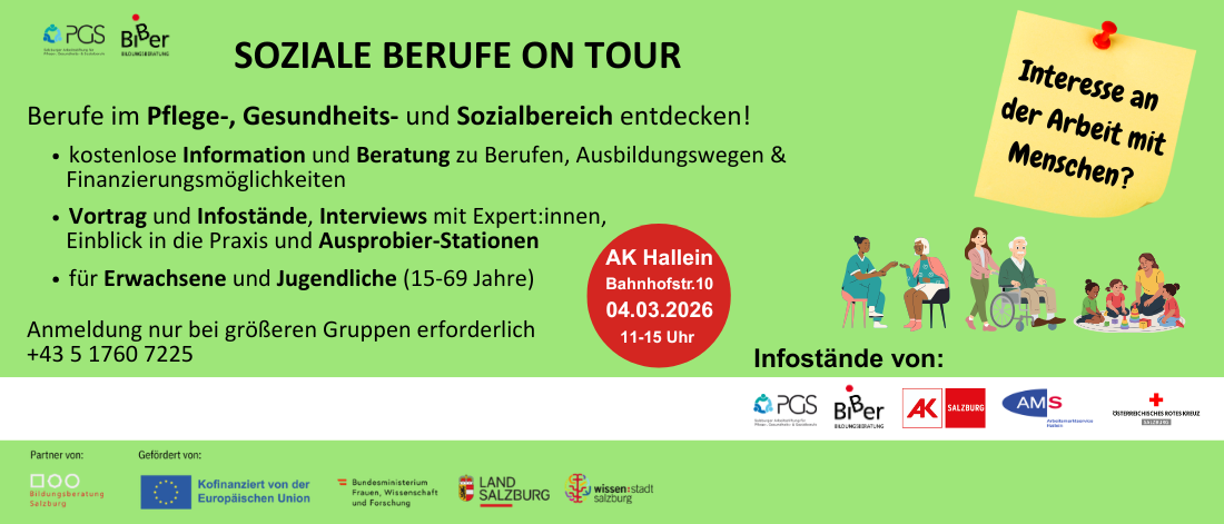 Plakat Soziale Berufe on Tour