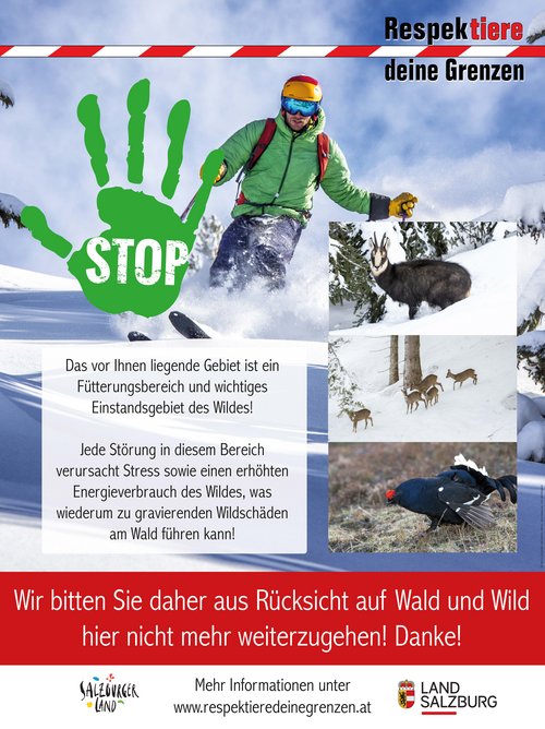 Respektiere deine Grenzen Schild Fütterung