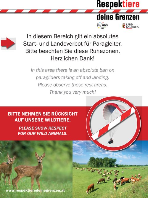 Respektiere deine Grenzen Schild Paragleiten
