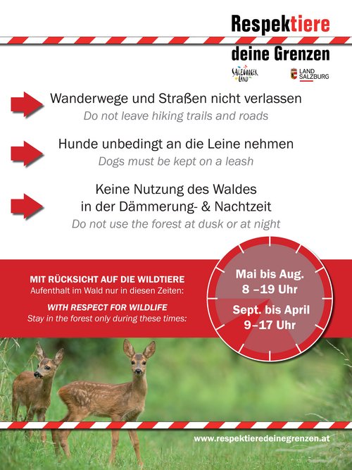 Respektiere deine Grenzen Schild Wildlebensraum