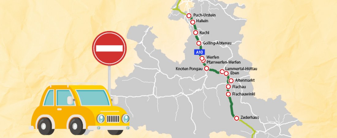 Abfahrtssperren auf der A10 Tauernautobahn für Sommer 2026