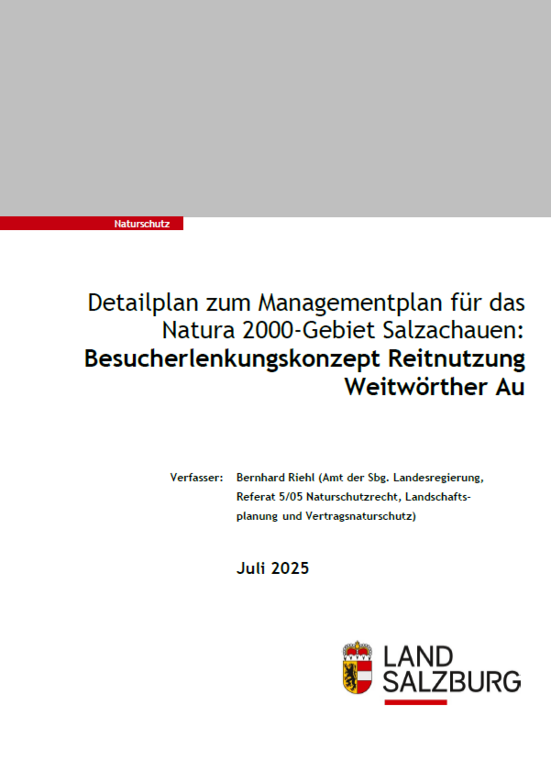 Titelbild Besucherlenkungskonzept Reitnutzung Weitwörther Au
