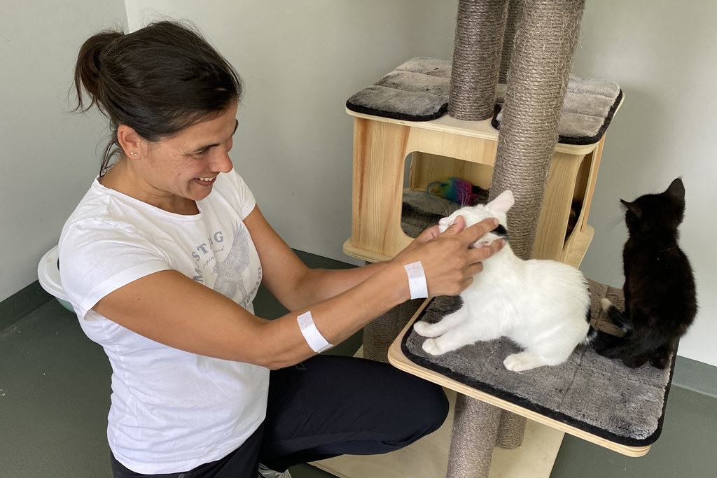 Die Bewohnerinnen und Bewohner des Caritas Dorfes pflegen den Garten und die Tiere im Tierheim am Gelände.