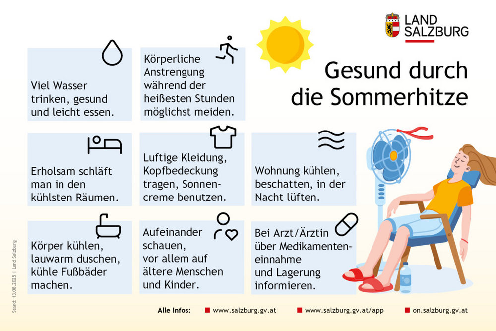 Gesund durch die Sommerhitze - 8 Hitzetipps des Landes Salzburg