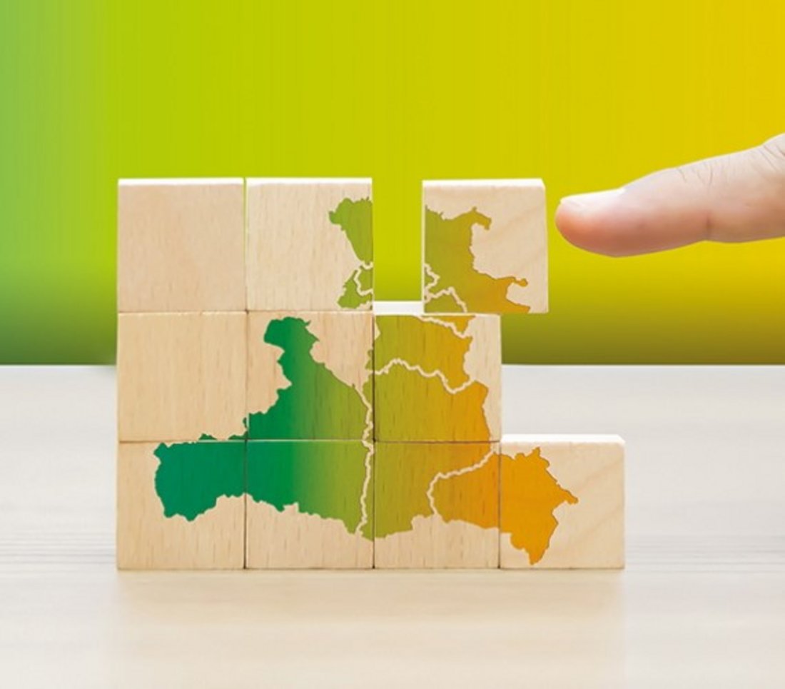 Würfel mit Bundeslandumriss