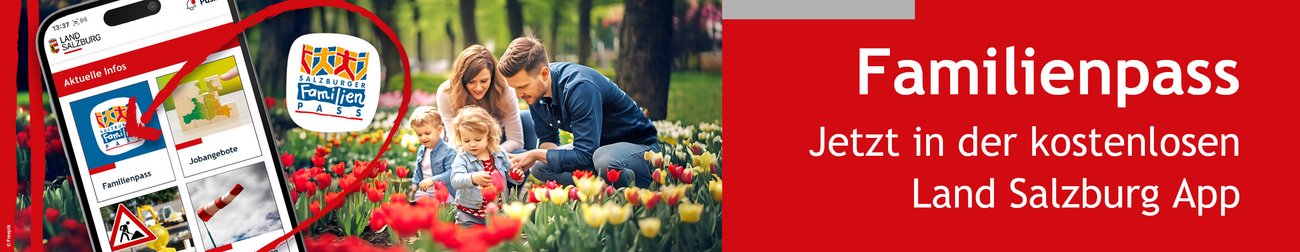 Banner Salzburger Familienpass Land Salzburg App
