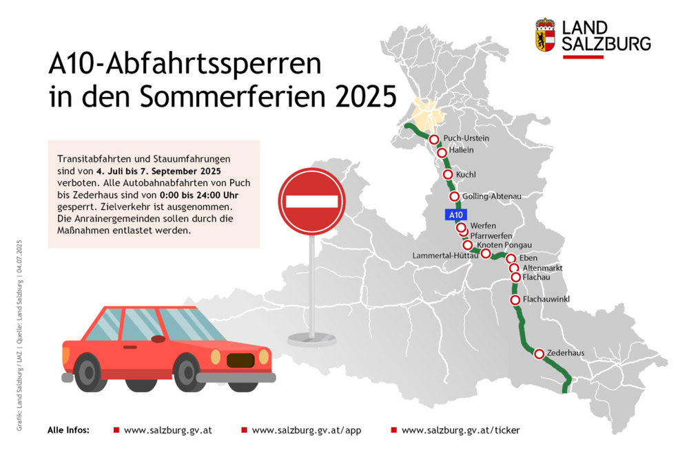 A10-Abfahrtssperren in den Sommerferien 2025