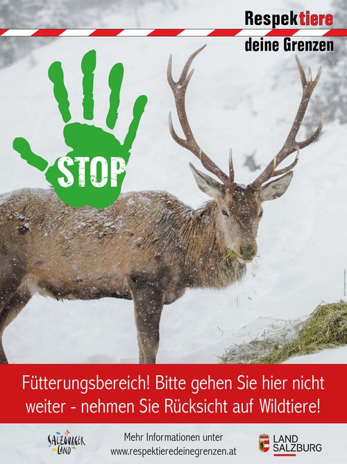 Respektiere deine Grenzen Schild Rotwild