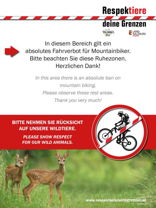 Respektiere deine Grenzen Schild Mountainbike