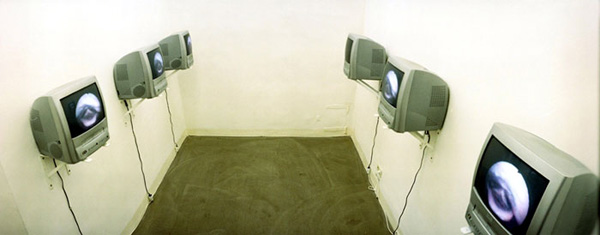 VALIE EXPORT, "Die Macht der Sprache", Video-Installation, 2003