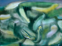 Helga Gasser, Uborka 2, 2004, Mischtechnik auf Velourpapier, 36 x 48 cm