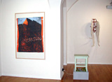 Jim Dine, "Untersberg", Holzschnitt; Ilya Kabakov, 2 Objekte