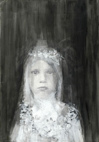 Erich Gruber, aus der Serie „Der Kommunionskinder Glück“, 2003, Mischtechnik, 59 x 41,6 cm