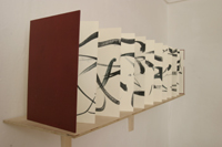 Michael Coleman, "Grödig Nr. 1", Druckgraphik und Tusche-Zeichnung, 2004