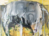 Daniel Domig, "in der lunge, in dem herz", 2007, Öl auf Leinwand, 150 x 200 cm