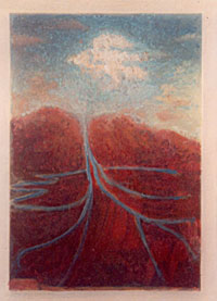 Andrea Fogli, ohne Titel, 2006, mit Tempera überarbeitete Postkarten, ca. 11 x 7 cm