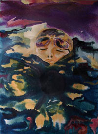 Elisabeth Wedenig, WeeWörterLauscher, 2009, Öl auf Molino, 70 x 50 cm