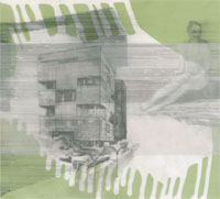 "en passant", 2006, Mischtechnik auf Papier, 27 x 29,7 cm
