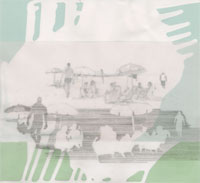 "en passant", 2006, Mischtechnik auf Papier, 27 x 29,7 cm