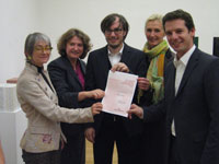 von links: Dietgard Grimmer, Karin Pernegger, Markus Schinwald, Antonia Gobiet, David Brenner