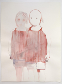 Françoise Pétrovitch, «Twins», 2006, lavis d’encre sur papier, 2 tableaux, 160 x 120 cm; Courtesy: Galerie RX, Paris