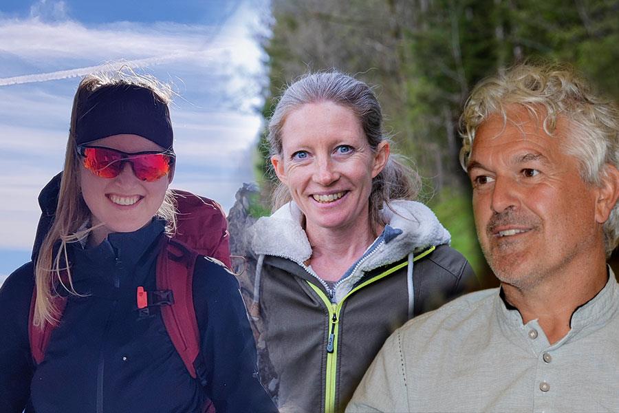 Von links: Theresa Reichl (Covid-Board), Gundi Habenicht (Naturschutz) und Robert Tschaut (Bildungsdirektion).