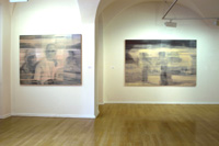 E. Wagner, aus der Serie „Dakar en passant“, 2005, Mischtechniken auf Leinwand, 2 Bilder