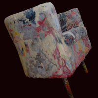 Kai Kuss, Sessel (Teil einer Instalation), Müll Silikon, 80 cm
