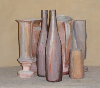 Barbara Reisinger, keramische Installation nach einem Stillleben von Giorgio Morandi, 2008