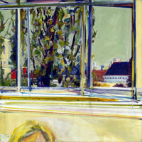 Georg Frauenschuh, „Hardening“, 2003, Eitempera auf Leinwand, 90 x 90 cm