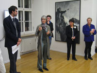 von links: Andrea Ponsini, Dietgard Grimmer, David Eisl, Alexandra Favre (Vizebürgermeisterin Montrouge), Monika Kalista (Leiterin der Kulturabteilung)