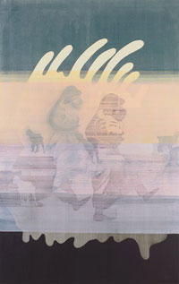"Sur la route", 2005, Mischtechnik auf Leinwand, 250 x 160 cm